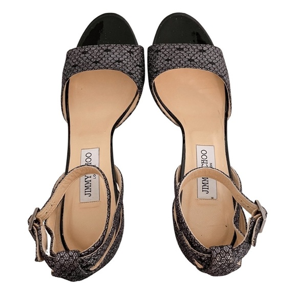 Jimmy Choo Kayden Glitter Lace Platform Heeled Sandals 40 - Picture 6 of 9